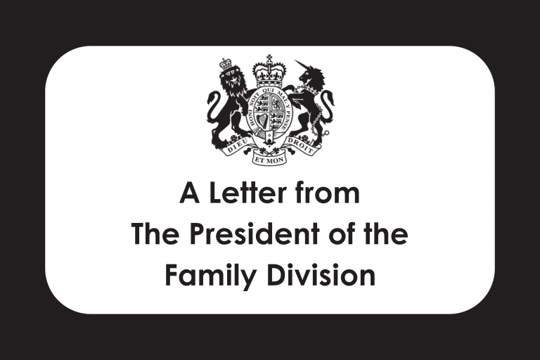 A Letter from The President of the Family Division